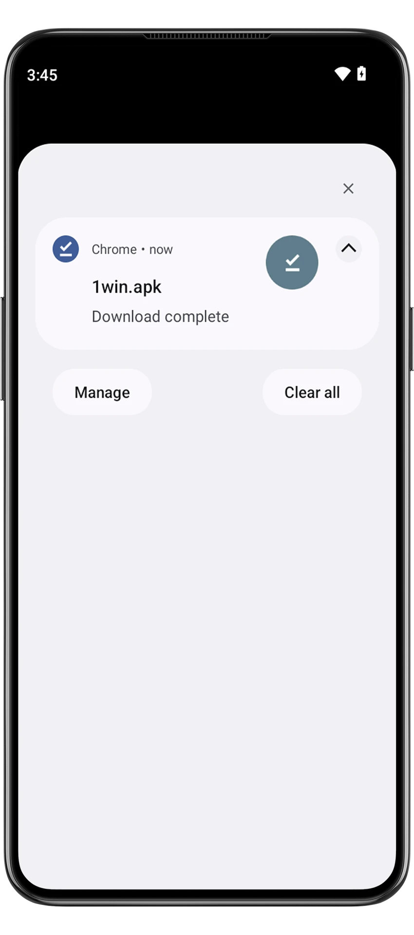 Downloading the 1win apk file to your device
