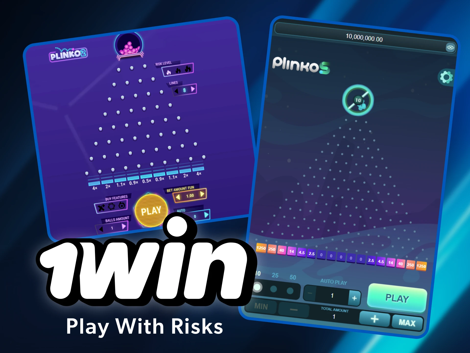 Place bets in the plinko game to win at the 1win online casino.